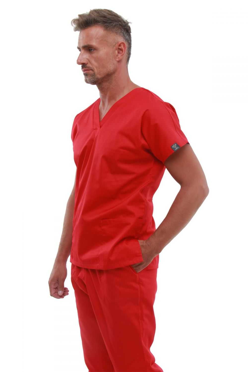 Costum Medical Barbati 0181 Rosu
